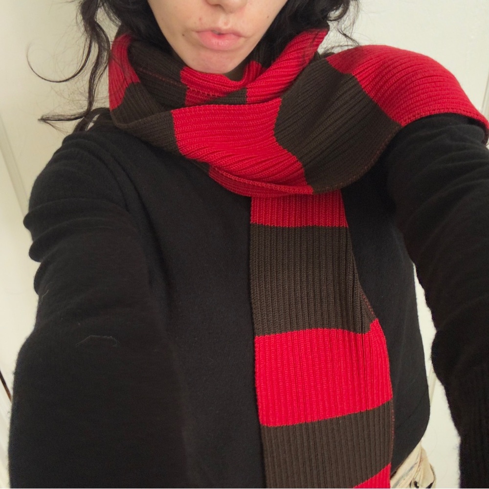 KOTN Red and Brown Striped Scarf